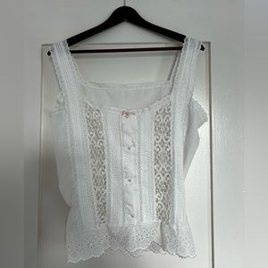 Eyelet button up camisole